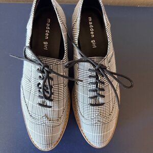 Madden Girl Plaid Platform Andria Oxford Shoes Women’s Size 9M